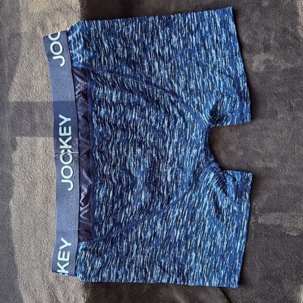 Blue Pattern Jockey Microfiber Boxer Briefs - Picture 2 of 4